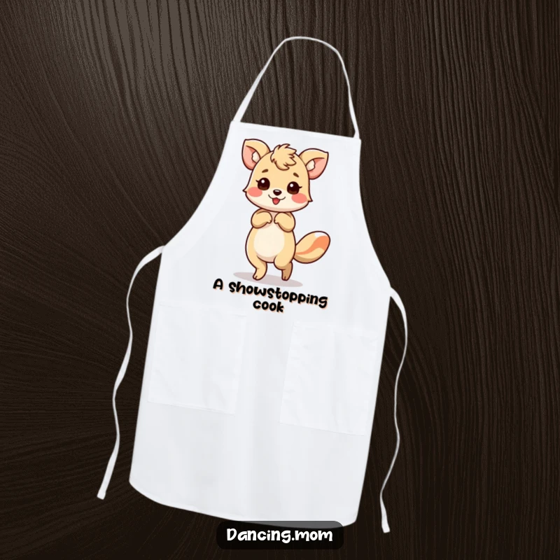 Funny apron showing an animal performing a graceful bow with a flourish, perfect for cooks who value elegance.