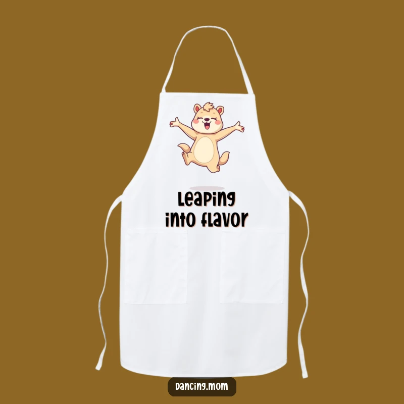 Funny Dancing Mom Animal Leap Apron - Graceful Joyful Kitchen Gift