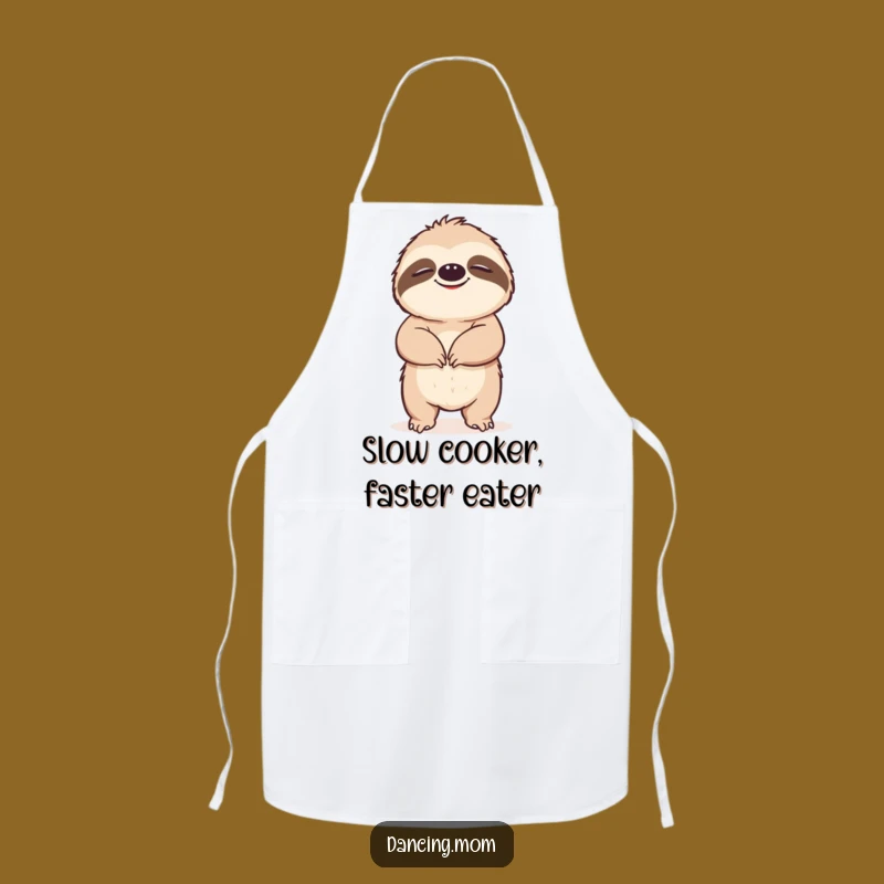 Funny Sloth Apron: Slow Cooking with a Happy Sloth, Hilarious Kitchen Funny Gift