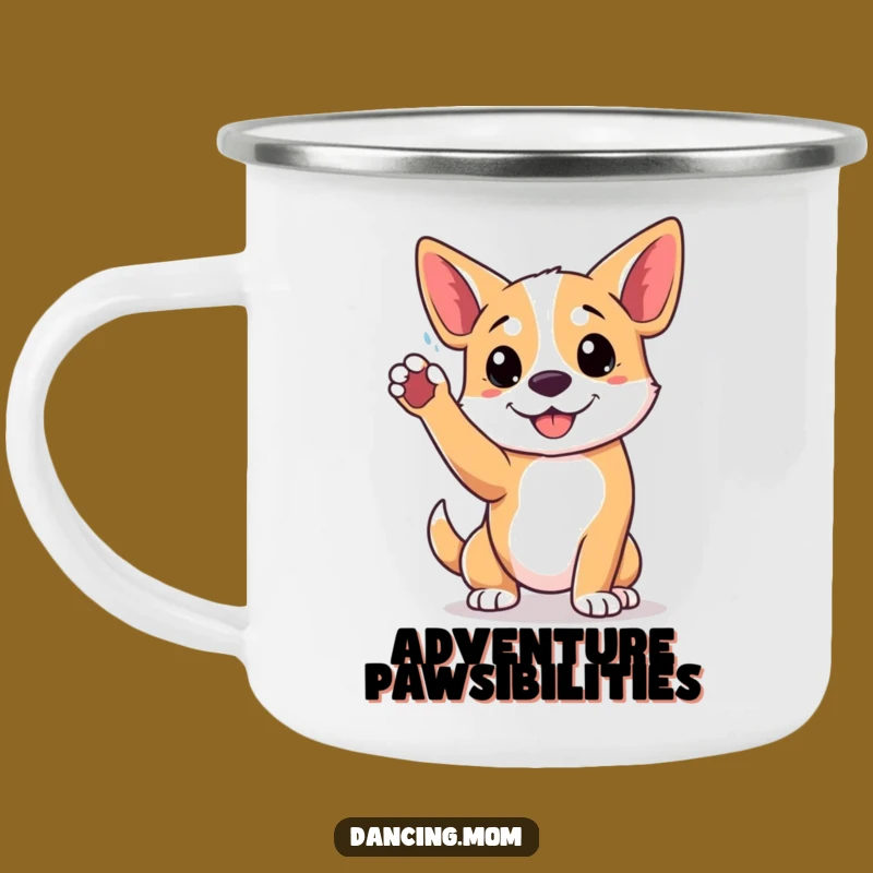 Funny Playful Dog Pose Camping Mug - Active Outdoor Fun Gift