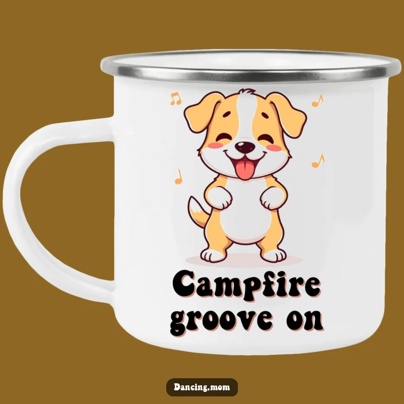 Funny Dog Wiggle Camping Mug: Sip with Rhythm on Your Outdoor Adventures