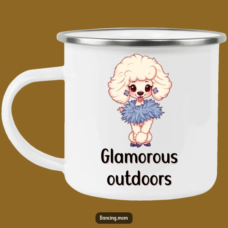 Durable Funny Poodle Diva Camping Mug: Glamorous Sips Anywhere