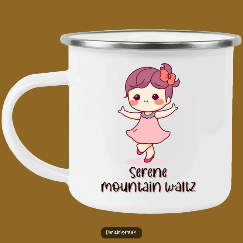 Funny Kawaii Dancer Camping Mug: Blissful Waltz - Peaceful Outdoor Moments