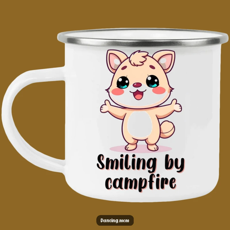 Funny Kawaii Animal Camping Mug - Smiling Pose Adventure, Perfect Funny Gift