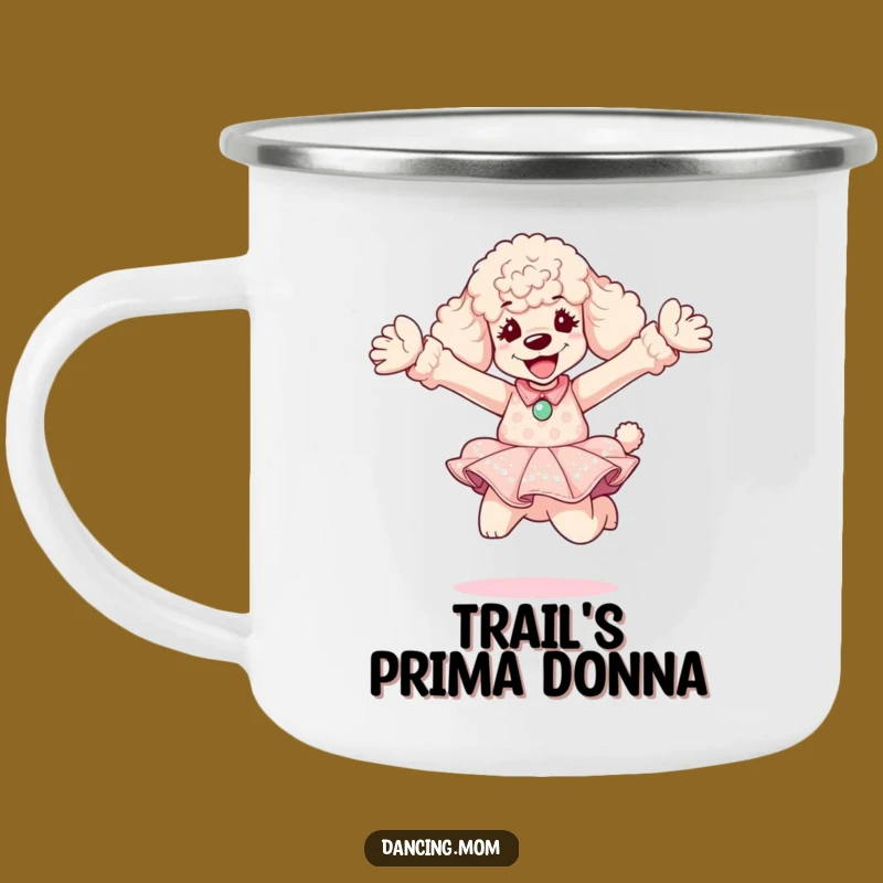 Funny Poodle Diva Leap Camping Mug: Adventure with this Hilarious Dog Companion