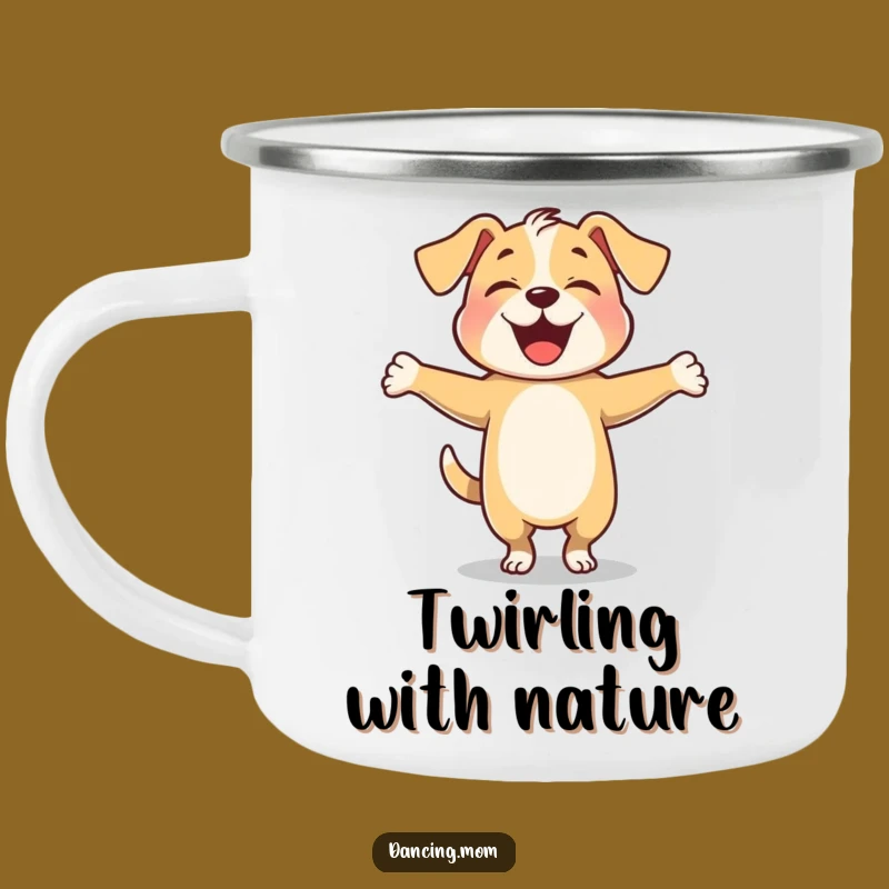Funny Twirling Dog Enamel Camping Mug - Celebration Drinkware