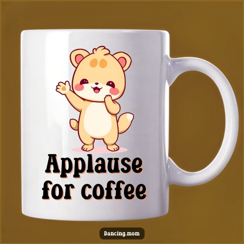 Funny Dancing Animal Clapping Mug: Enthusiastic Paws Gift!