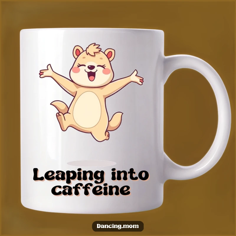 Funny Dancing Mom Animal Leap Mug - Graceful Joyful Expression Perfect Gift