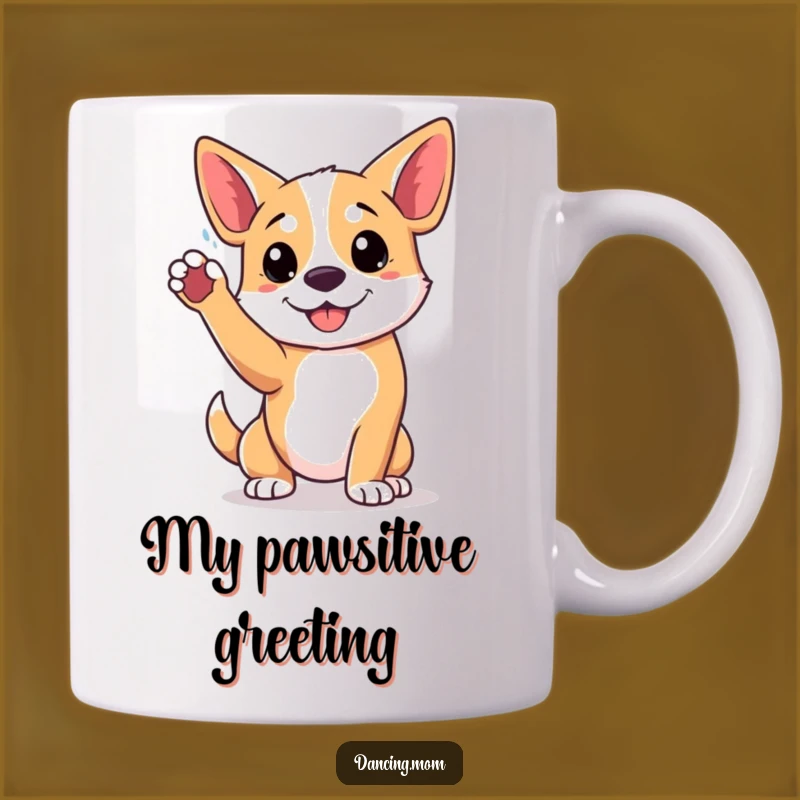 Funny Playful Dog Pose Mug - High Paw Canine Action Gift