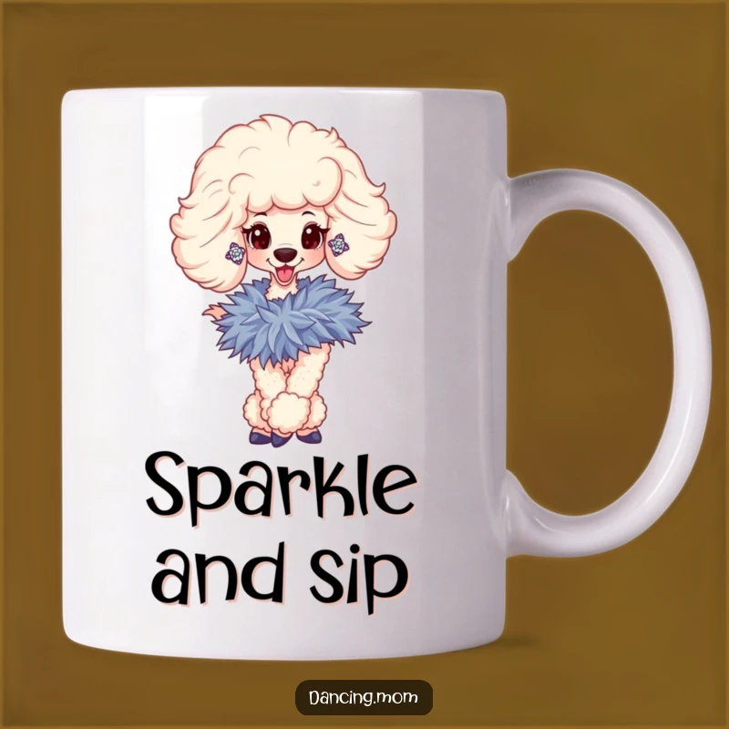 Funny Poodle Diva Mug: Glamorous Sparkly Earring Gift for Pet Lovers