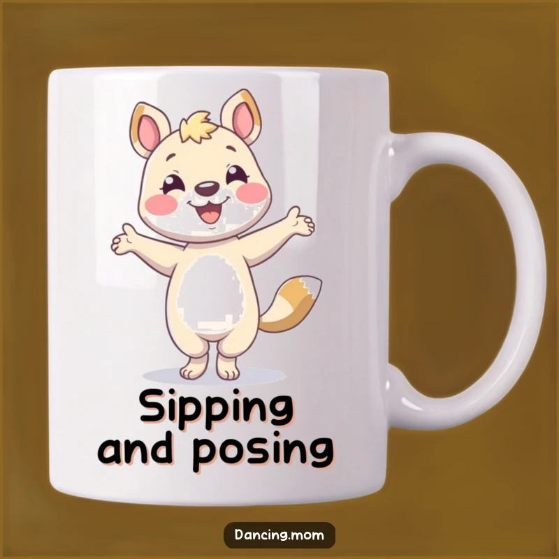 Funny Posing Animal Mug - Smiling Dancer Gift for Fun Lovers