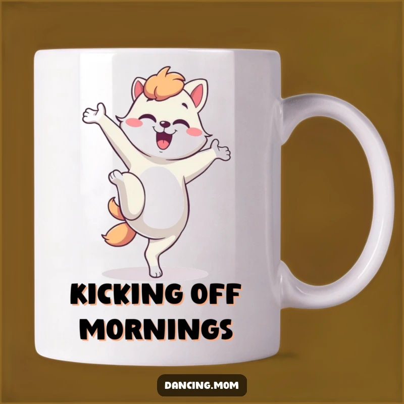 Funny Dancing Mom Animal Mug: Silly Kick Celebration for Joyful Mornings