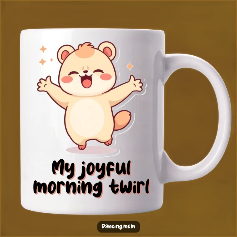 Funny Kawaii Dancing Animal Mug - Joyful Spinning Design, Perfect Gift