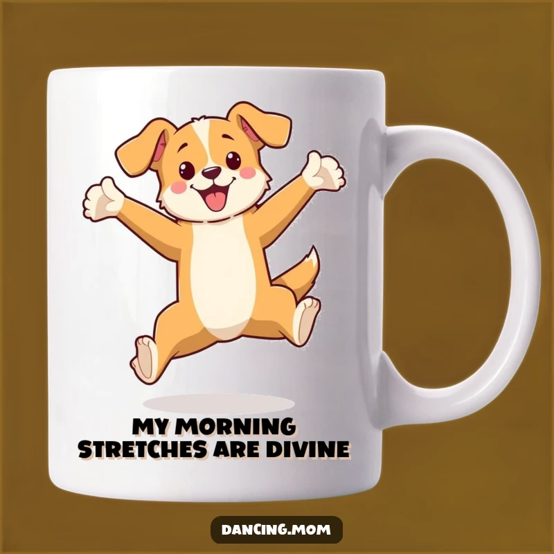Funny Graceful Dog Leaping Mug - Elegant Dog Pose Gift