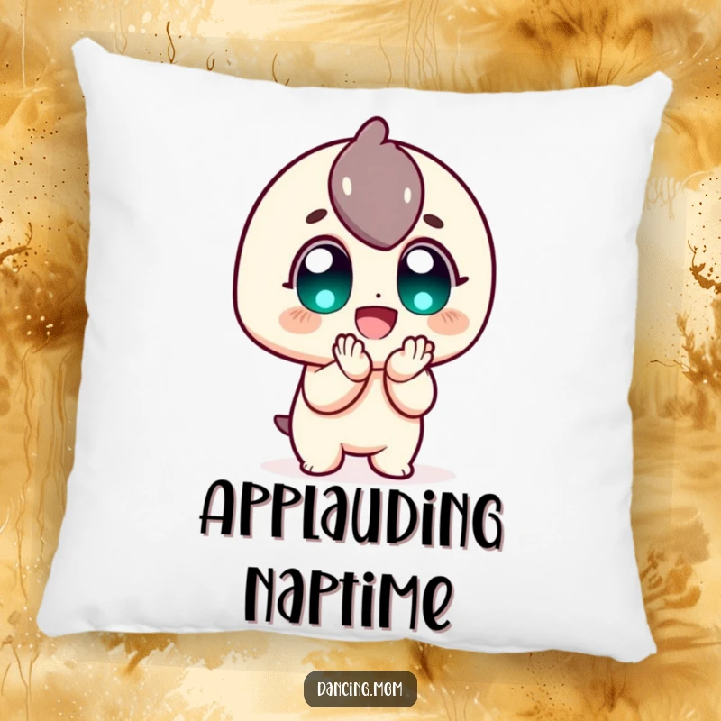 Funny Pillow: Plush character clapping with wide, happy eyes, offering comfort and a dose of hilarious cheer as a funny gift.