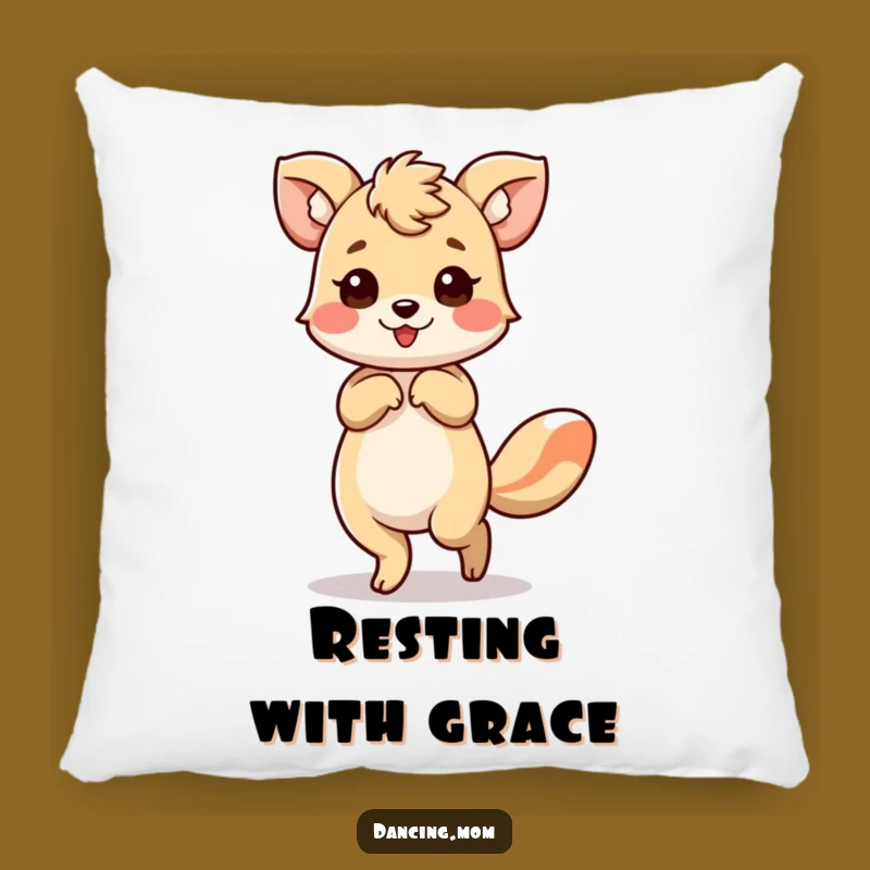 Funny Dancing Animal Bow Pillow: Cozy Elegant Flourish Accent!