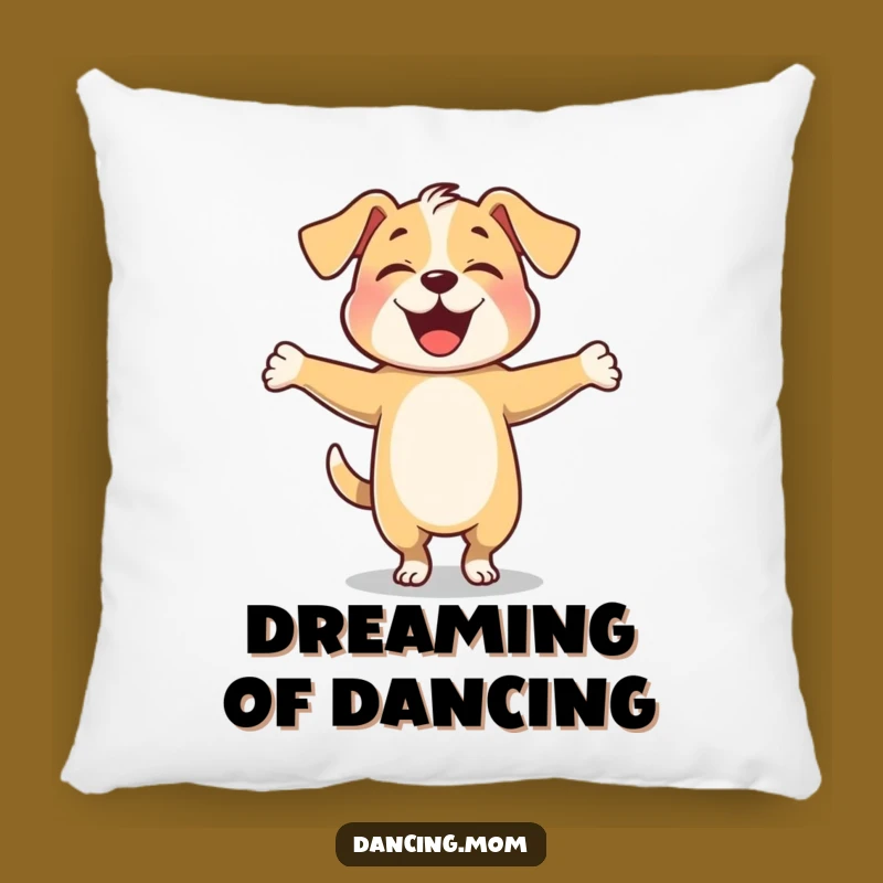 Funny Dancing Dog Accent Pillow - Joyful Twirl Decor