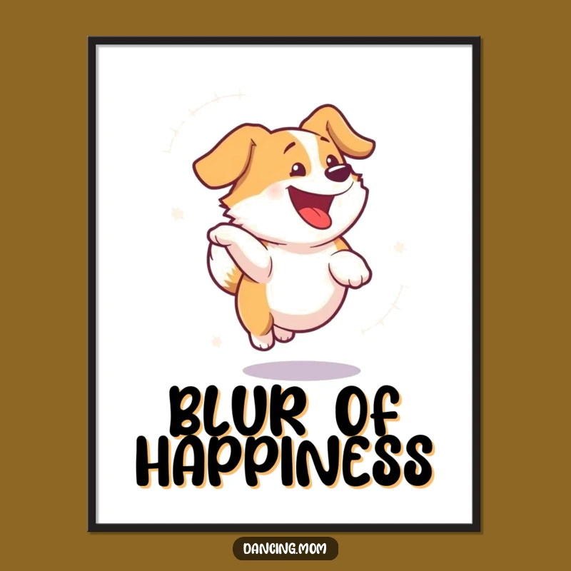 Funny Dog Spinning Digital Art: Instant Joyful Decor for Dog Lovers
