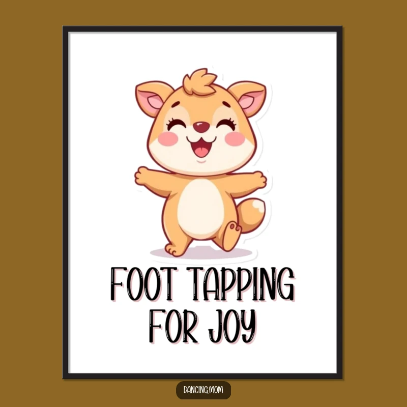 Funny Tapping Animal Digital Print: Playful Joyful Character Art - Instant Funny Gift