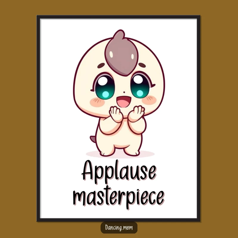 Funny Clapping Character Digital Art: Instant Joyful Decor