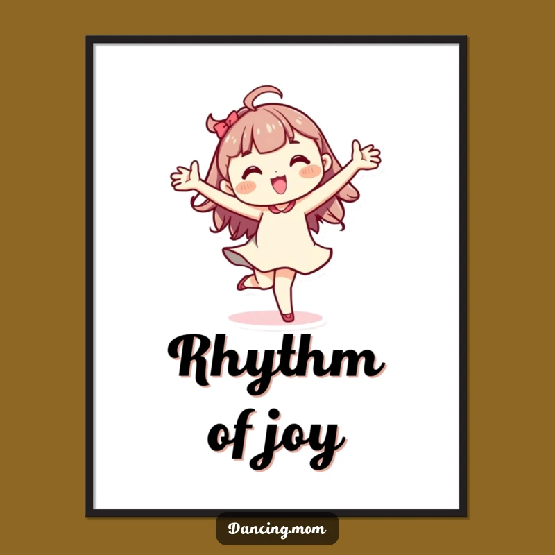 Funny Kawaii Dancer Digital Art Print: Pirouette Character Wall Art Download