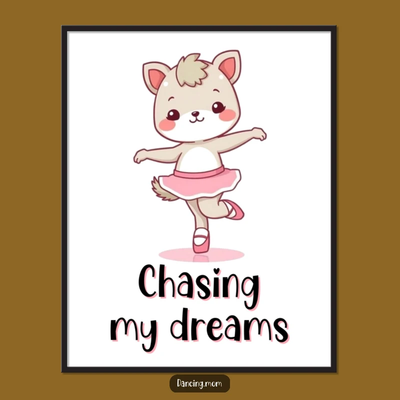 Funny Kawaii Dancing Animal Digital Print - Instant Ballet Charm Gift