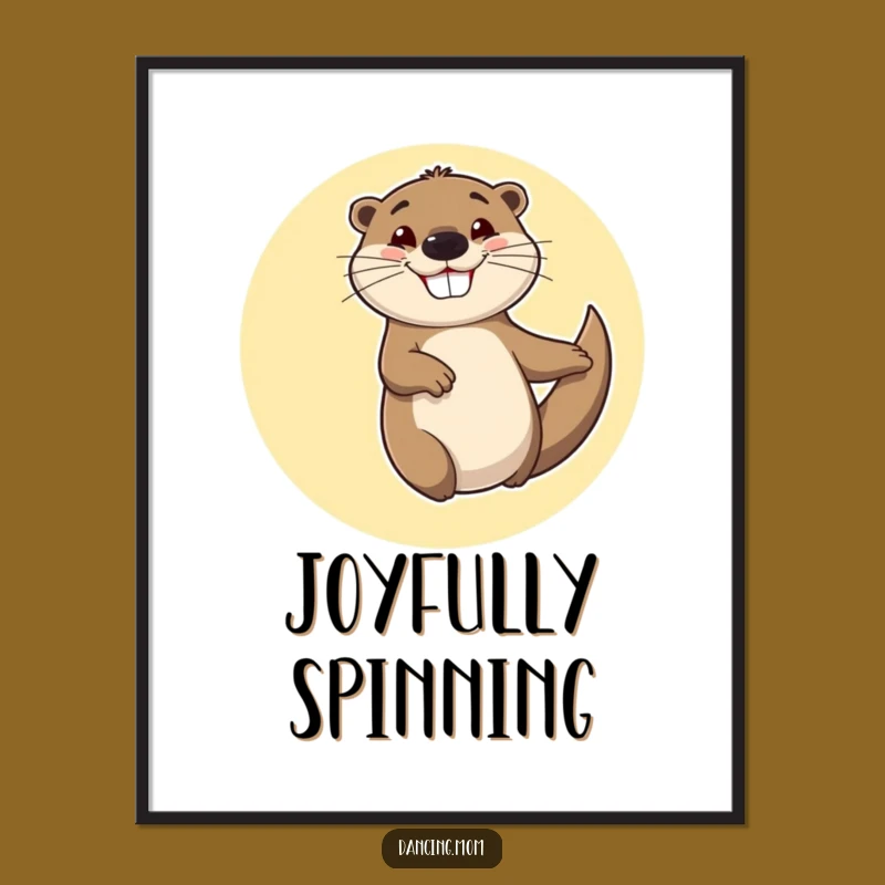 Funny Otter Digital Art: Cheerful Spinner Print - Instant Funny Gift Download