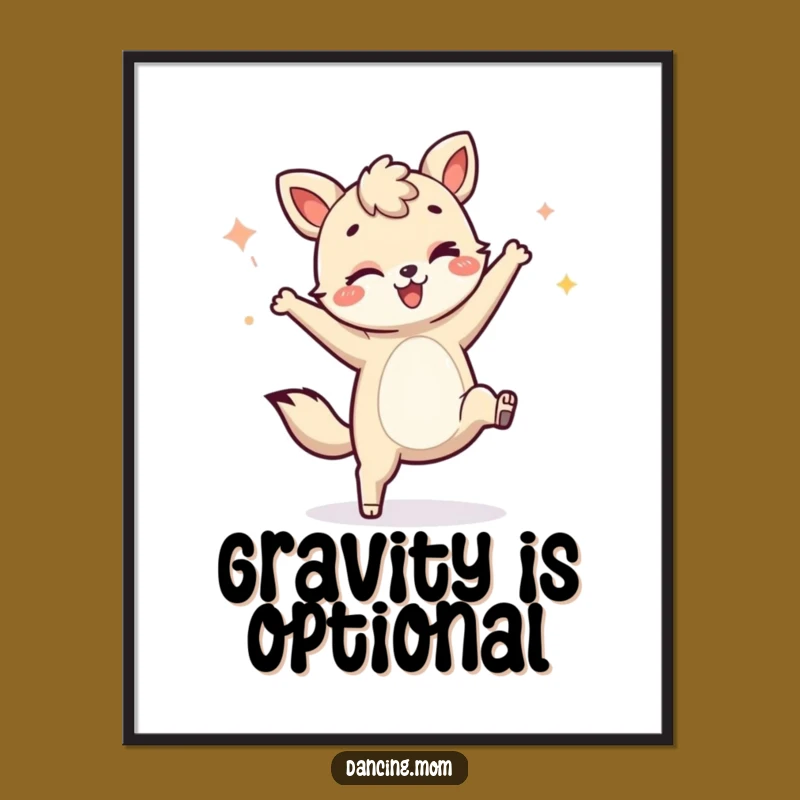 Funny Dancing Animal Cartwheel Digital Art: Hilarious Winking Print Gift!