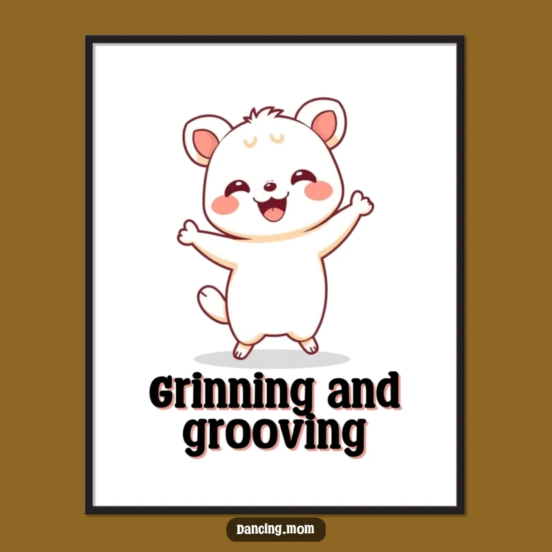 Joyful Funny Kawaii Shimmy Digital Art Print - Happy Dancer Decor, Instant Funny Gift