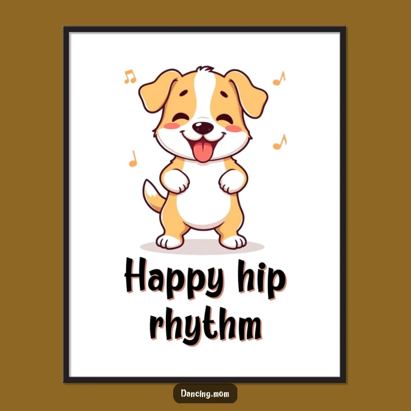Funny Dog Wiggle Digital Art: Instant Rhythmic Decor for Dog Lovers