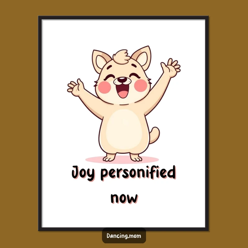 Funny Dancing Mom Animal Digital Art: Instant Joyful Glee for Your Walls