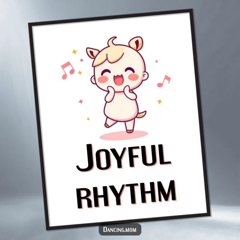 Funny Kawaii Dancer Digital Art: Cute character joyfully clapping along to a beat, bringing instant cheerful humor.