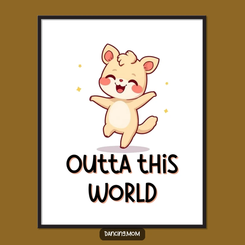 Funny Dancing Animal Moonwalk Digital Art: Giggling Retro Print Gift!