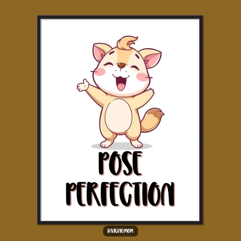 Funny Animal Spin Digital Print: Proud Pose Art Gift