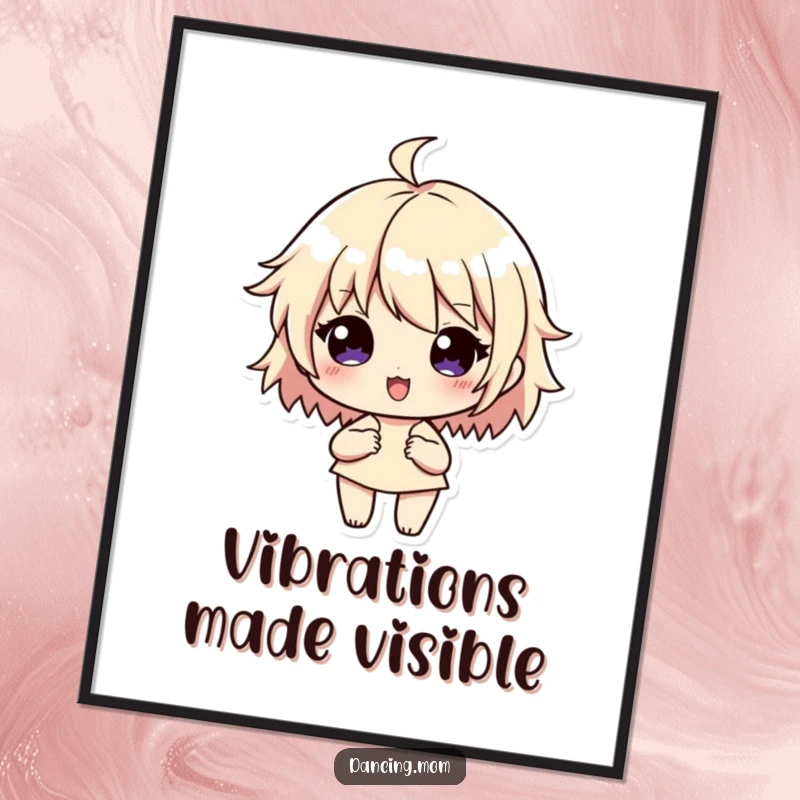 Funny Digital Art Print: Character with flowing rhythm lines, embodying musicality, a downloadable and funny gift for ambiance.