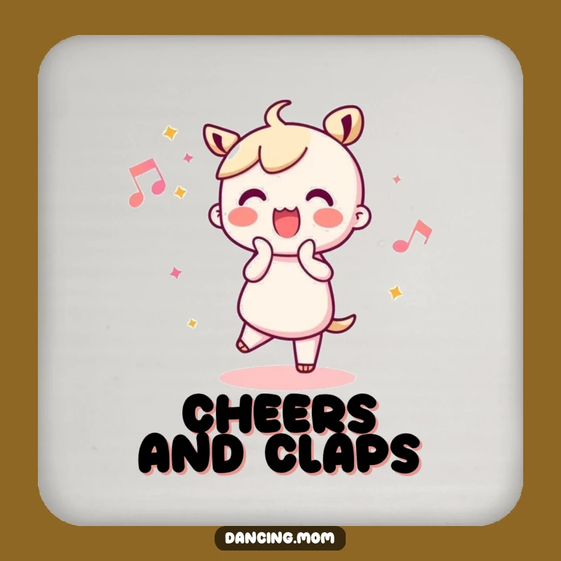 Funny Kawaii Dancer Coaster: Joyful Clapping Beat - Protect Surfaces with Fun
