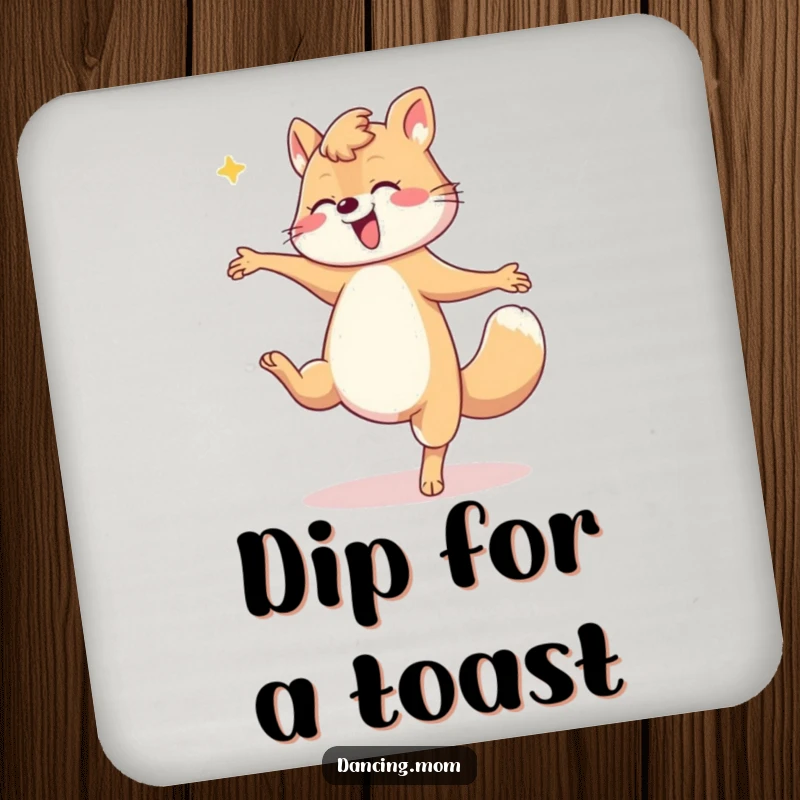 Funny Mom Dip Coasters: Dancing mom animals perform dramatic dips, protecting surfaces with a dose of whimsical humor and elegant flair.