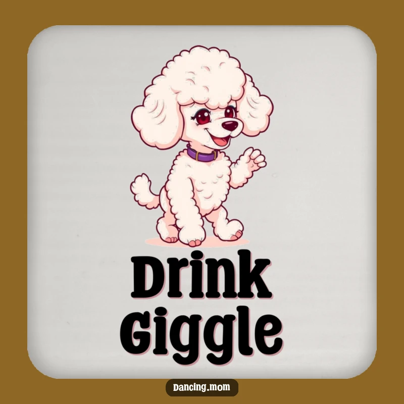 Funny Poodle Prankster Coasters: Protect Surfaces with Playful Dog Art