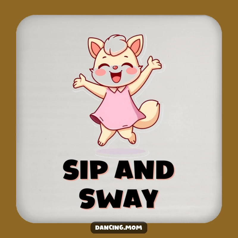 Funny Dancing Mom Animal Coaster Set - Joyful Twirling Drink Protection Gift