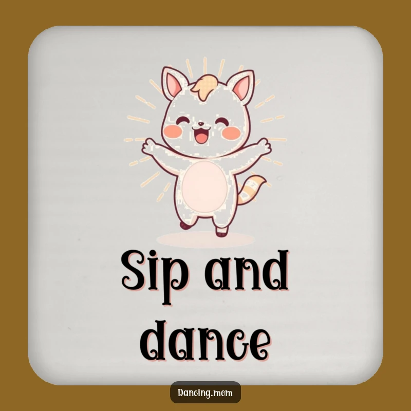 Funny Kawaii Dancer Coaster - Energetic Drink Decor, Fun Funny Gift