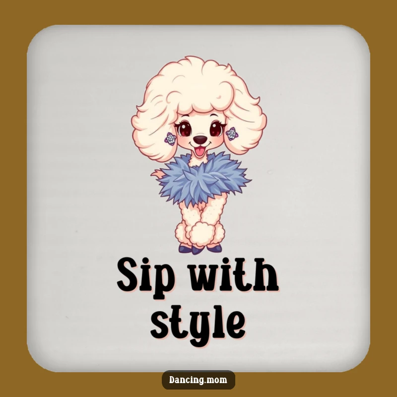 Funny Poodle Diva Coaster Set: Protect Surfaces with Posh Style