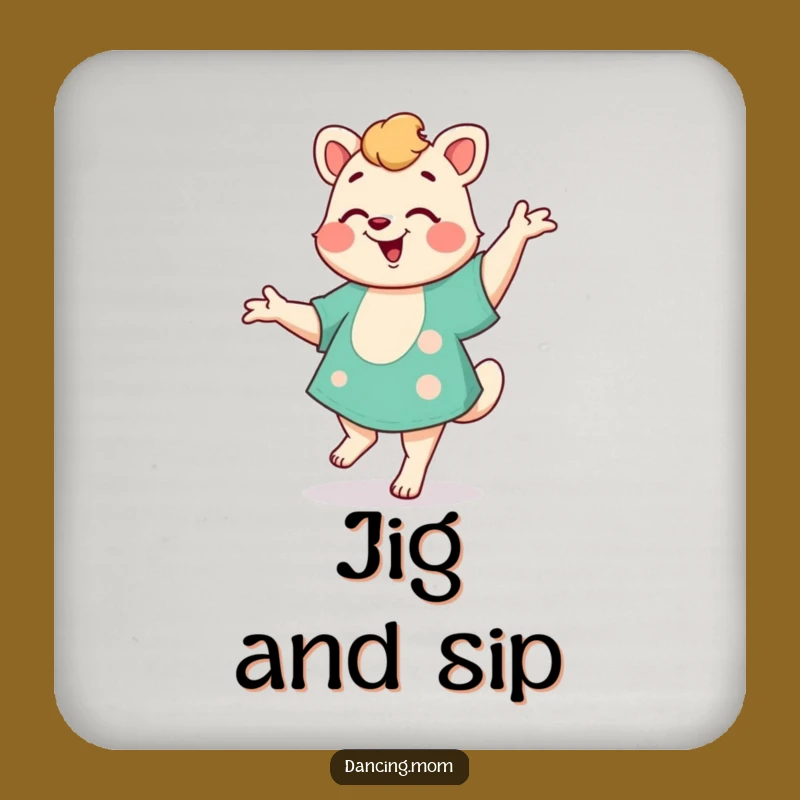 Funny Mom Jig Coasters: Dancing Animals, Protect Surfaces, Unique Funny Gift Set