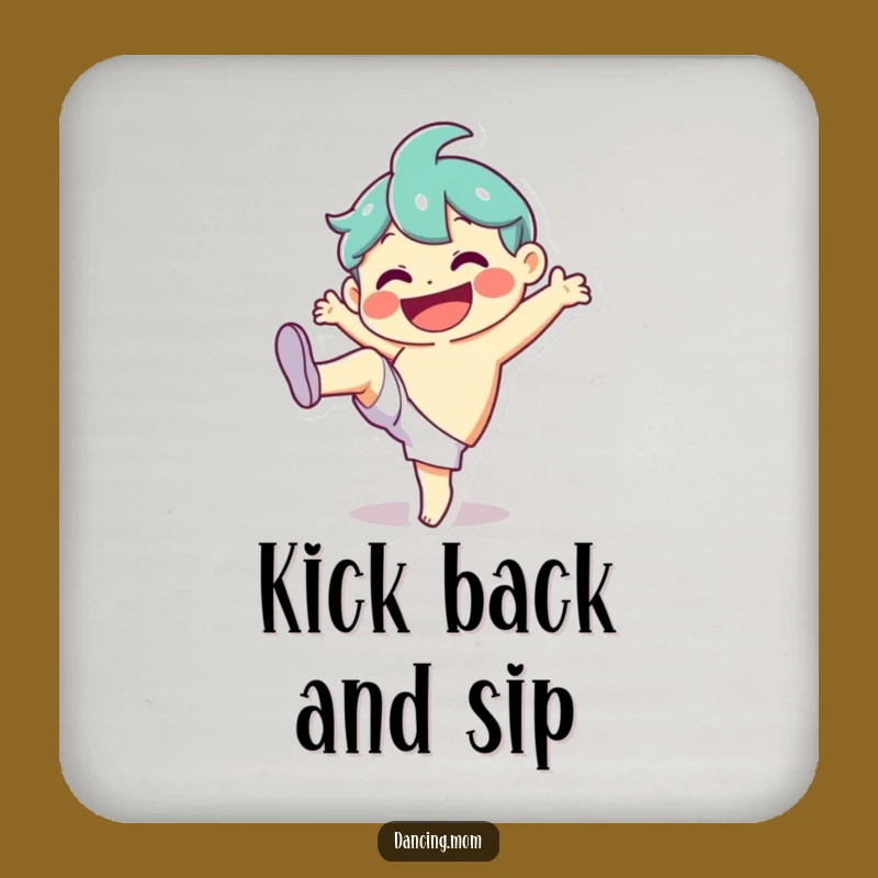 Funny Silly Kick Drink Coaster: Protect Surfaces with a Smile