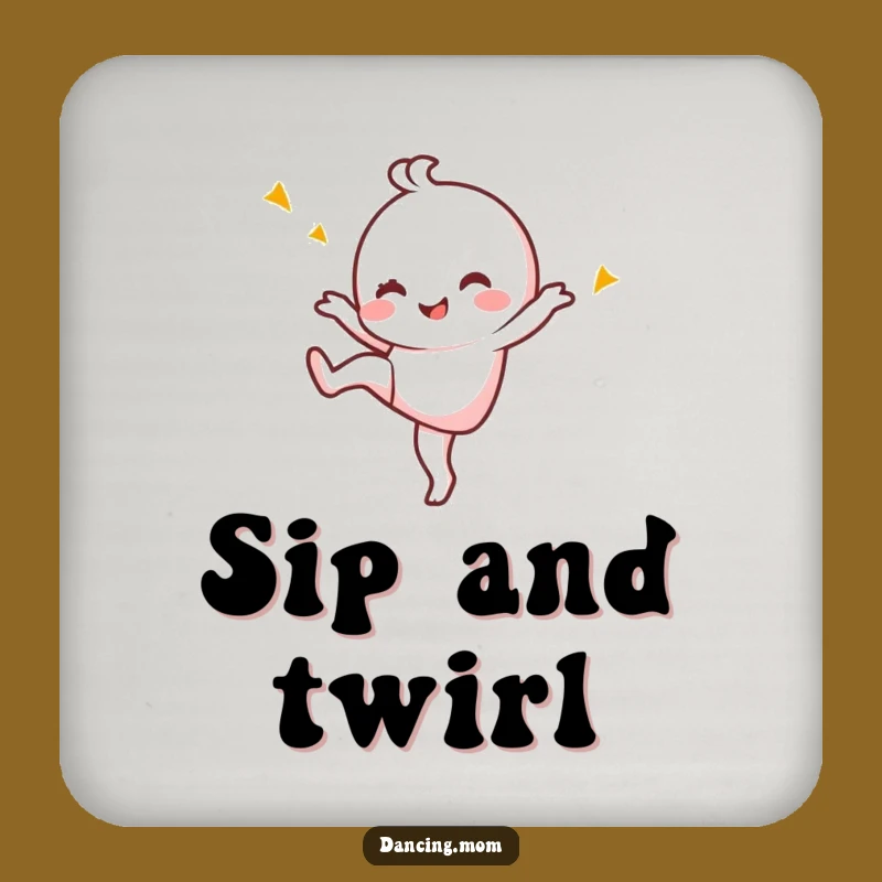 Funny Kawaii Dancer Coaster Set: Playful Wink, Tabletop Gift