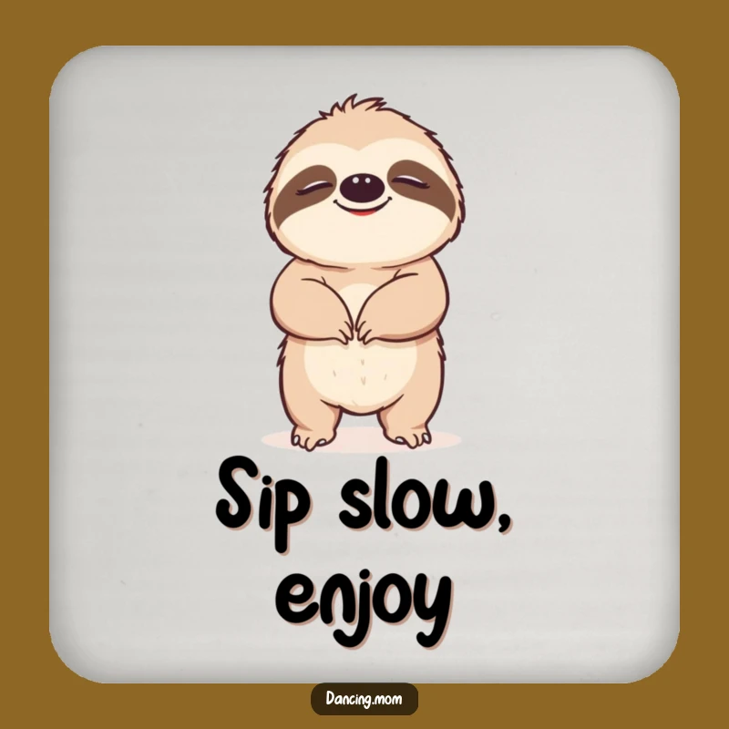 Funny Sloth Drink Coasters: Happy Sloth Art, Protect Surfaces, Funny Gift Set