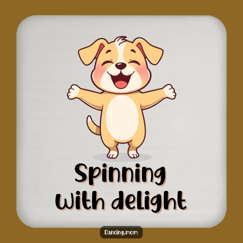 Funny Joyful Dog Coaster Set - Protect Surfaces with Dance