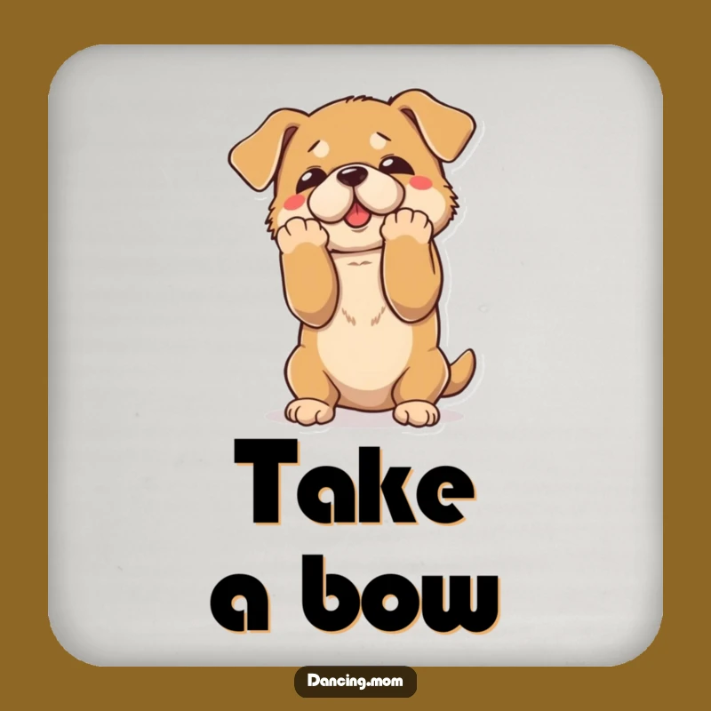 Funny Dramatic Dog Bow Coaster - Theatrical Drink Protection Gift