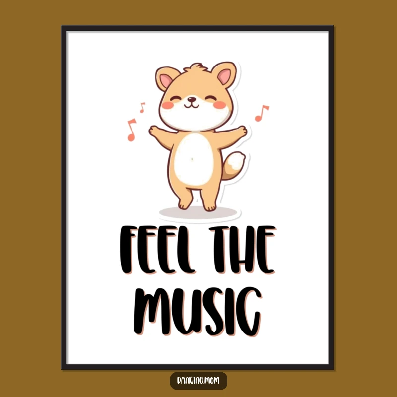 Funny Tapping Animal Poster - Happy Dancer Wall Art Gift