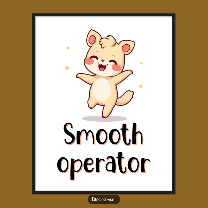 Funny Dancing Animal Moonwalk Poster: Giggling Retro Art Print!