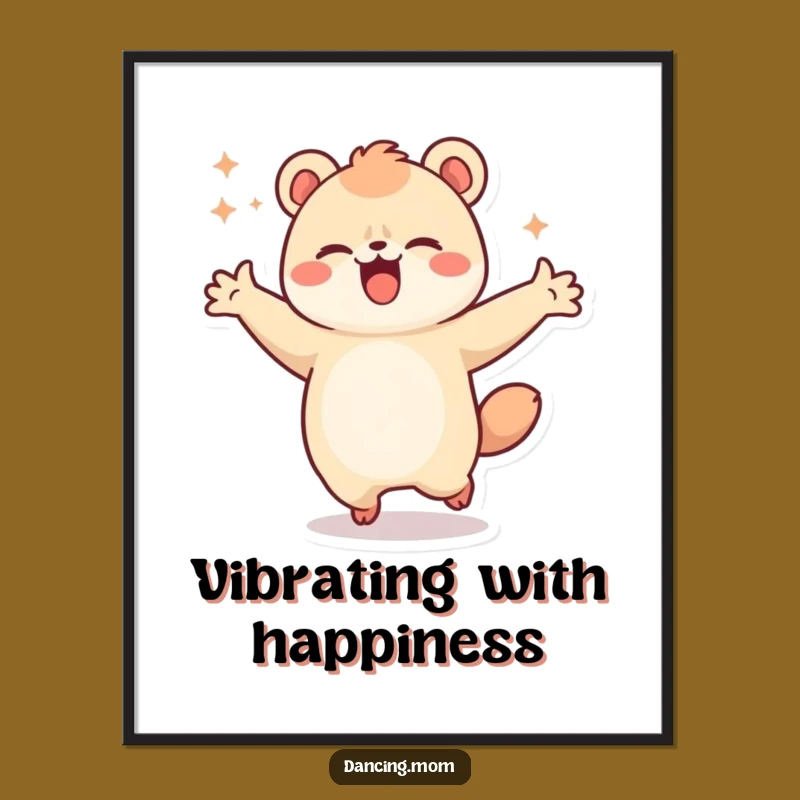 Funny Kawaii Dancing Animal Poster - Joyful Spin Wall Art, Perfect Gift